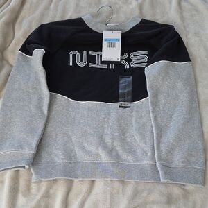 Nike Men's Black and Gray Crewneck Sweater